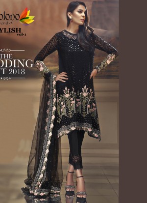 Whole sale Black Net Pant Style Pakistani Style Suit For Eid 2019 Zaylish Vol 1 101 By Volono Trendz Sc 013743 online at suryavansicreation Volono Trendz Catalogs Wholesale Salwar Kameez India